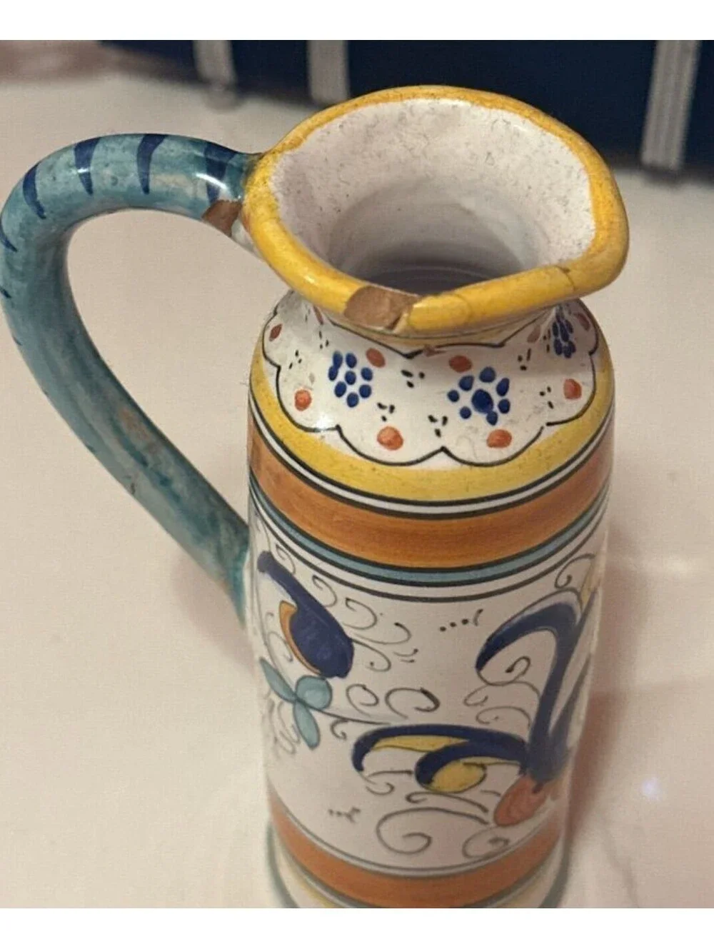 Vintage Cottura Italian Handpainted Ceramic Salt & Pepper Shakers Mini Pitcher